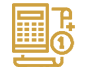 A gold calculator icon - Serving Immigrants